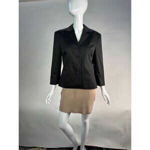 Valerie Four Button Jacket  6 Black   Cotton Blend VTG 90s